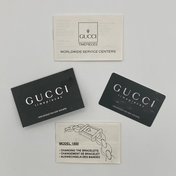 Vintage GUCCI Swiss Made Gold watch with Black/Red Bands w/ Original Boxes -HOT! - Picture 10 of 14